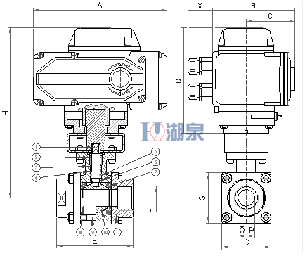 電動(dòng)絲扣球閥Q911F-16P型號(hào)，圖片，原理